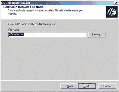IIS Certificate Wizard - Certificate Request